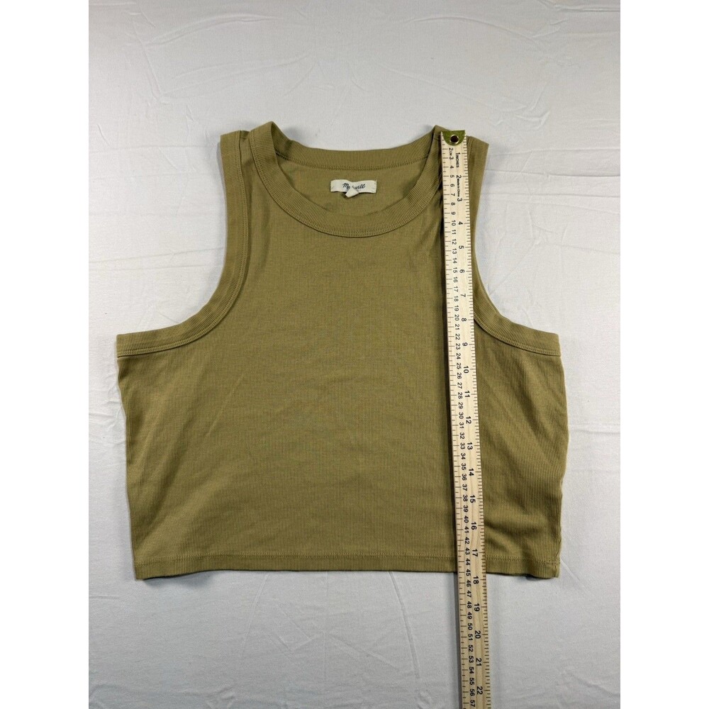 Madewell Women’s XL Mustard Yellow Rib Bouclé Scoopneck Tank – Cotton Blend – - Picture 2 of 7